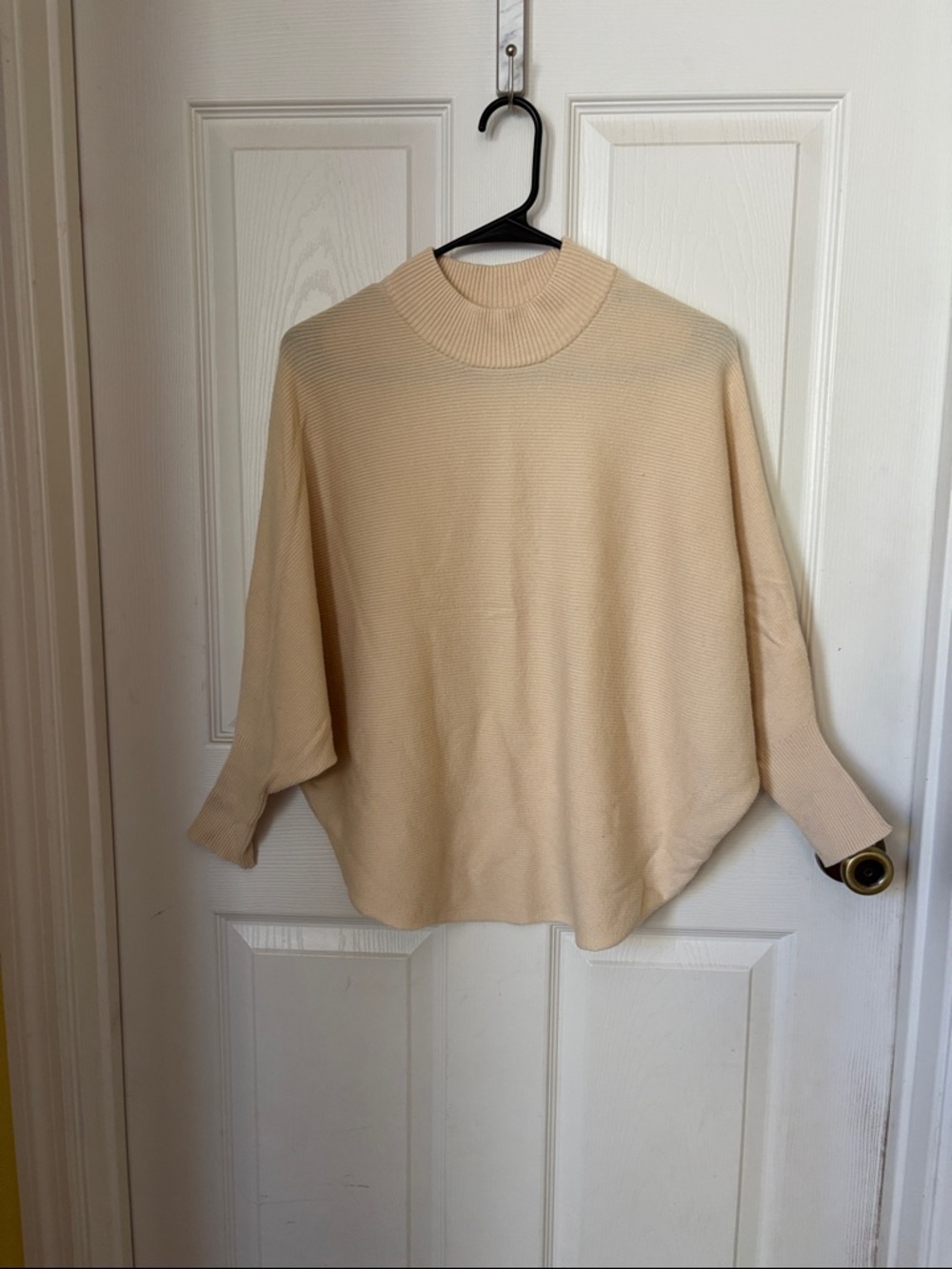 Kerisma Cream Relaxed Ribbed Mock Neck Sweater